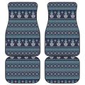Christmas Snowman Knitted Pattern Print Front and Back Car Floor Mats