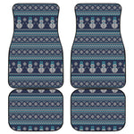 Christmas Snowman Knitted Pattern Print Front and Back Car Floor Mats