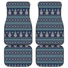 Christmas Snowman Knitted Pattern Print Front and Back Car Floor Mats