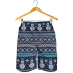 Christmas Snowman Knitted Pattern Print Men's Shorts