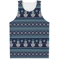 Christmas Snowman Knitted Pattern Print Men's Tank Top