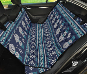 Christmas Snowman Knitted Pattern Print Pet Car Back Seat Cover