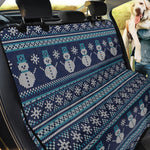 Christmas Snowman Knitted Pattern Print Pet Car Back Seat Cover