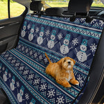 Christmas Snowman Knitted Pattern Print Pet Car Back Seat Cover