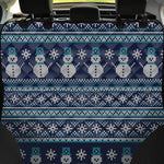 Christmas Snowman Knitted Pattern Print Pet Car Back Seat Cover