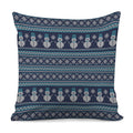 Christmas Snowman Knitted Pattern Print Pillow Cover