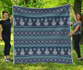 Christmas Snowman Knitted Pattern Print Quilt