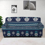 Christmas Snowman Knitted Pattern Print Sofa Cover