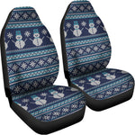 Christmas Snowman Knitted Pattern Print Universal Fit Car Seat Covers