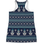 Christmas Snowman Knitted Pattern Print Women's Racerback Tank Top