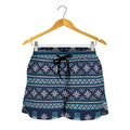 Christmas Snowman Knitted Pattern Print Women's Shorts