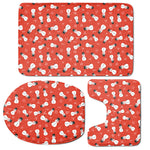 Christmas Snowman Pattern Print 3 Piece Bath Mat Set