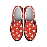 Christmas Snowman Pattern Print Black Slip On Shoes