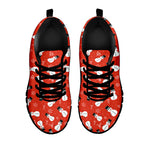 Christmas Snowman Pattern Print Black Sneakers