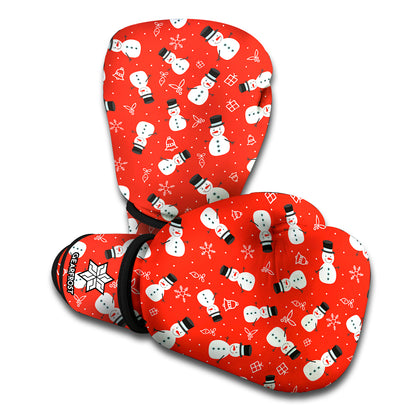 Christmas Snowman Pattern Print Boxing Gloves