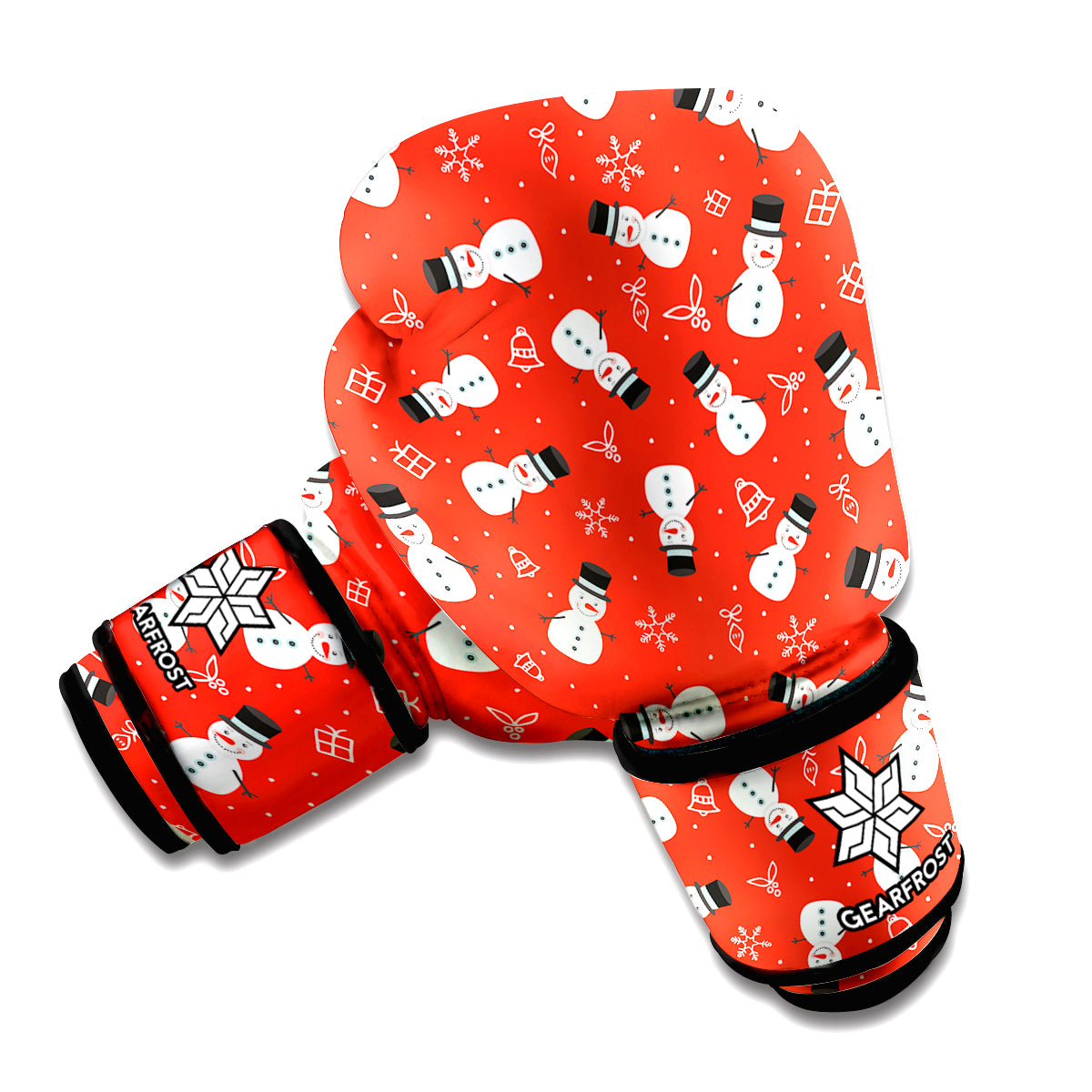 Christmas Snowman Pattern Print Boxing Gloves