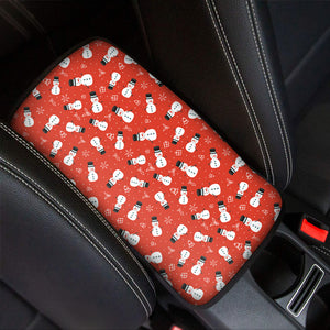 Christmas Snowman Pattern Print Car Center Console Cover