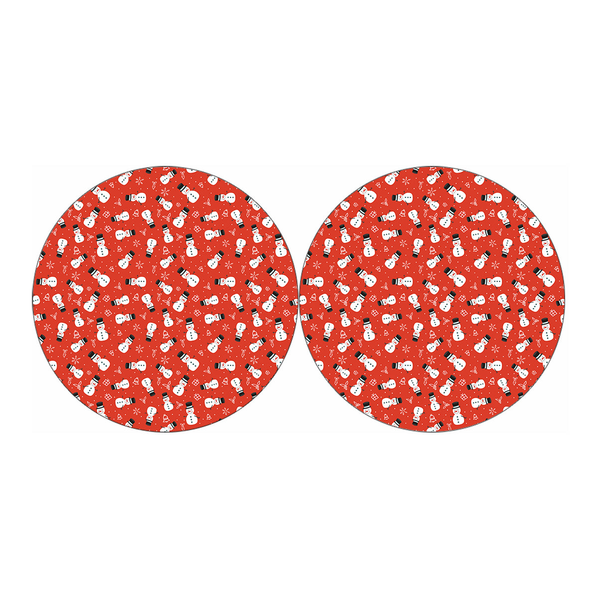 Christmas Snowman Pattern Print Car Coasters
