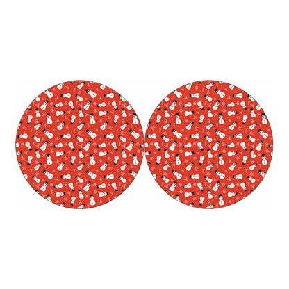 Christmas Snowman Pattern Print Car Coasters