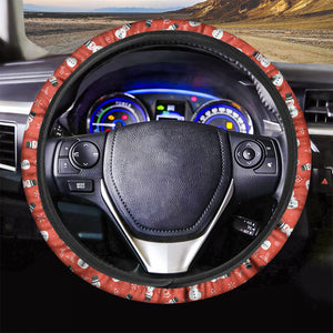 Christmas Snowman Pattern Print Car Steering Wheel Cover