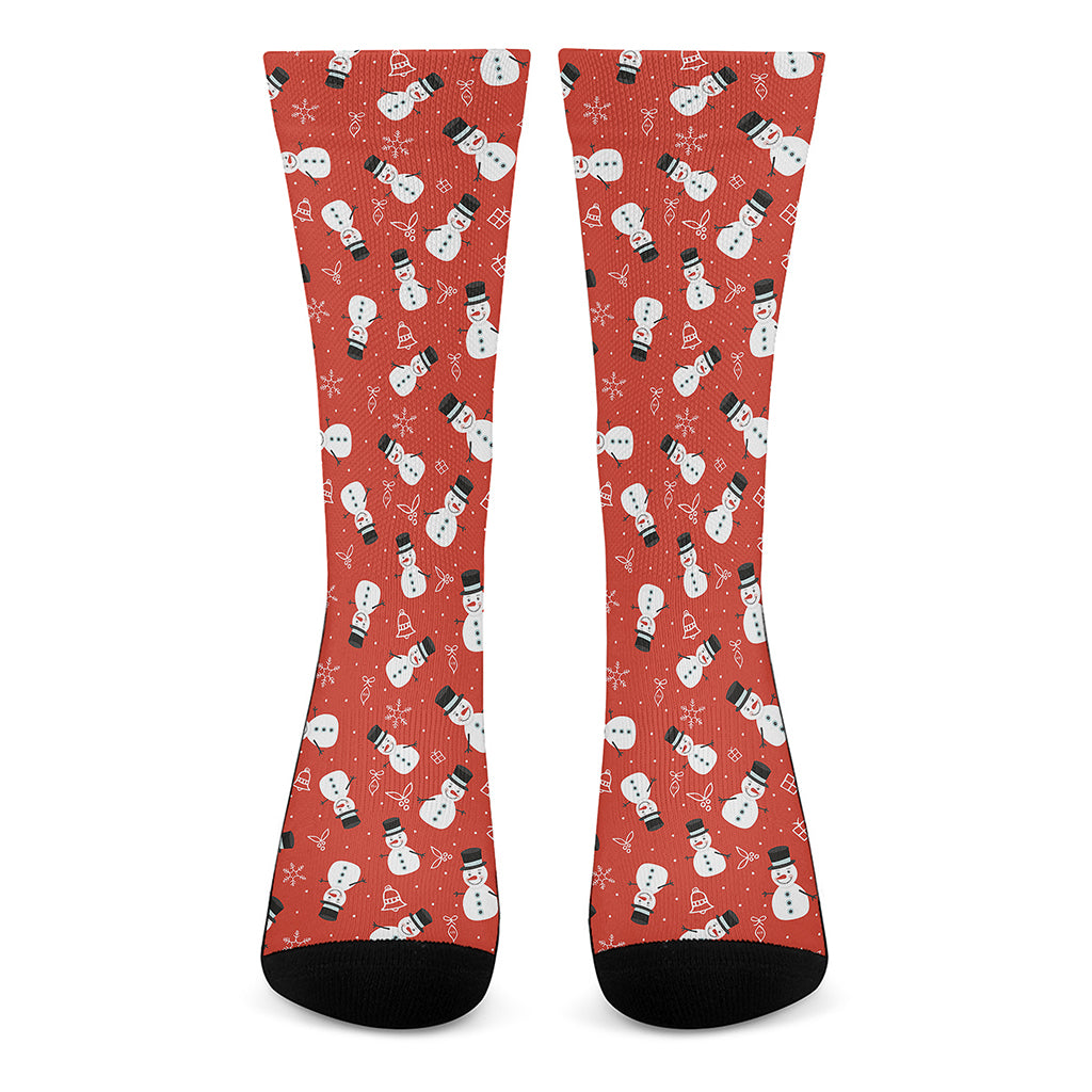 Christmas Snowman Pattern Print Crew Socks