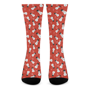 Christmas Snowman Pattern Print Crew Socks