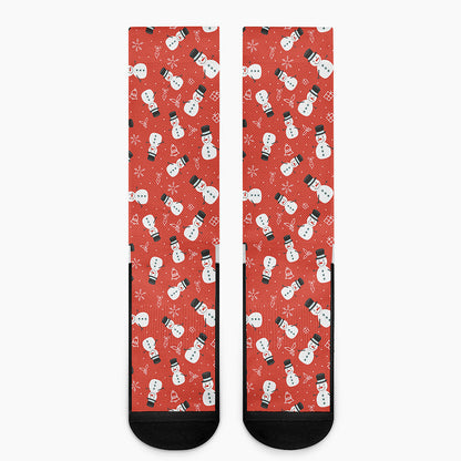Christmas Snowman Pattern Print Crew Socks