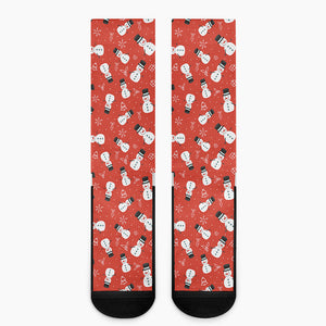 Christmas Snowman Pattern Print Crew Socks