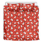 Christmas Snowman Pattern Print Duvet Cover Bedding Set