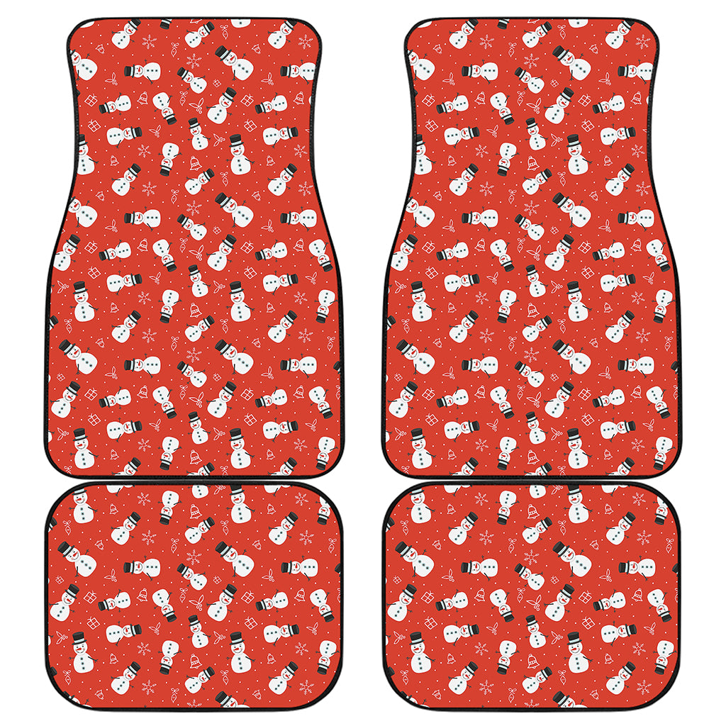 Christmas Snowman Pattern Print Front and Back Car Floor Mats