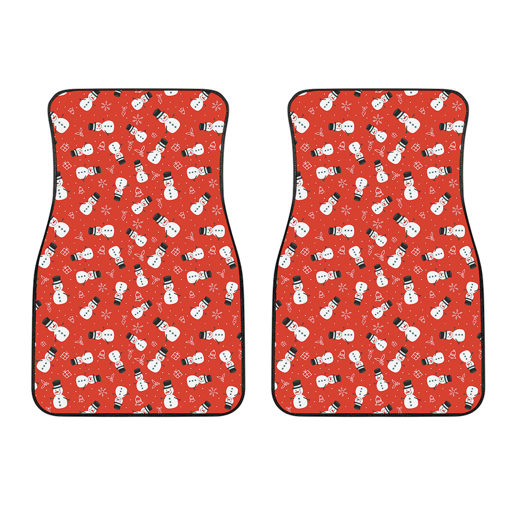 Christmas Snowman Pattern Print Front Car Floor Mats