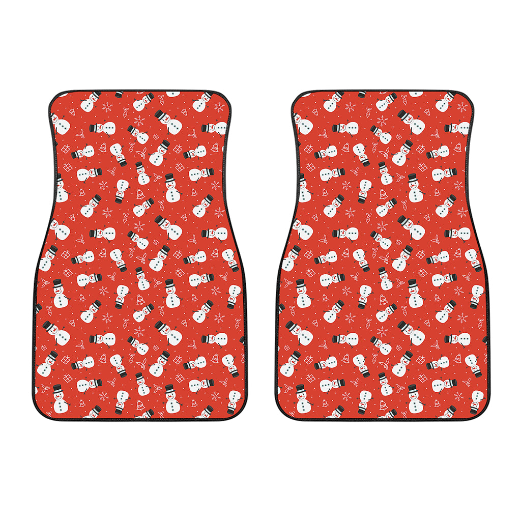 Christmas Snowman Pattern Print Front Car Floor Mats