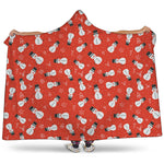 Christmas Snowman Pattern Print Hooded Blanket