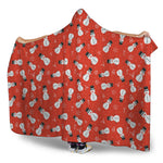 Christmas Snowman Pattern Print Hooded Blanket
