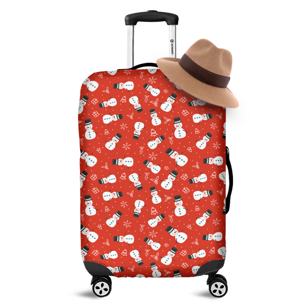 Christmas Snowman Pattern Print Luggage Cover