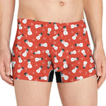 Christmas Snowman Pattern Print Men's Boxer Briefs