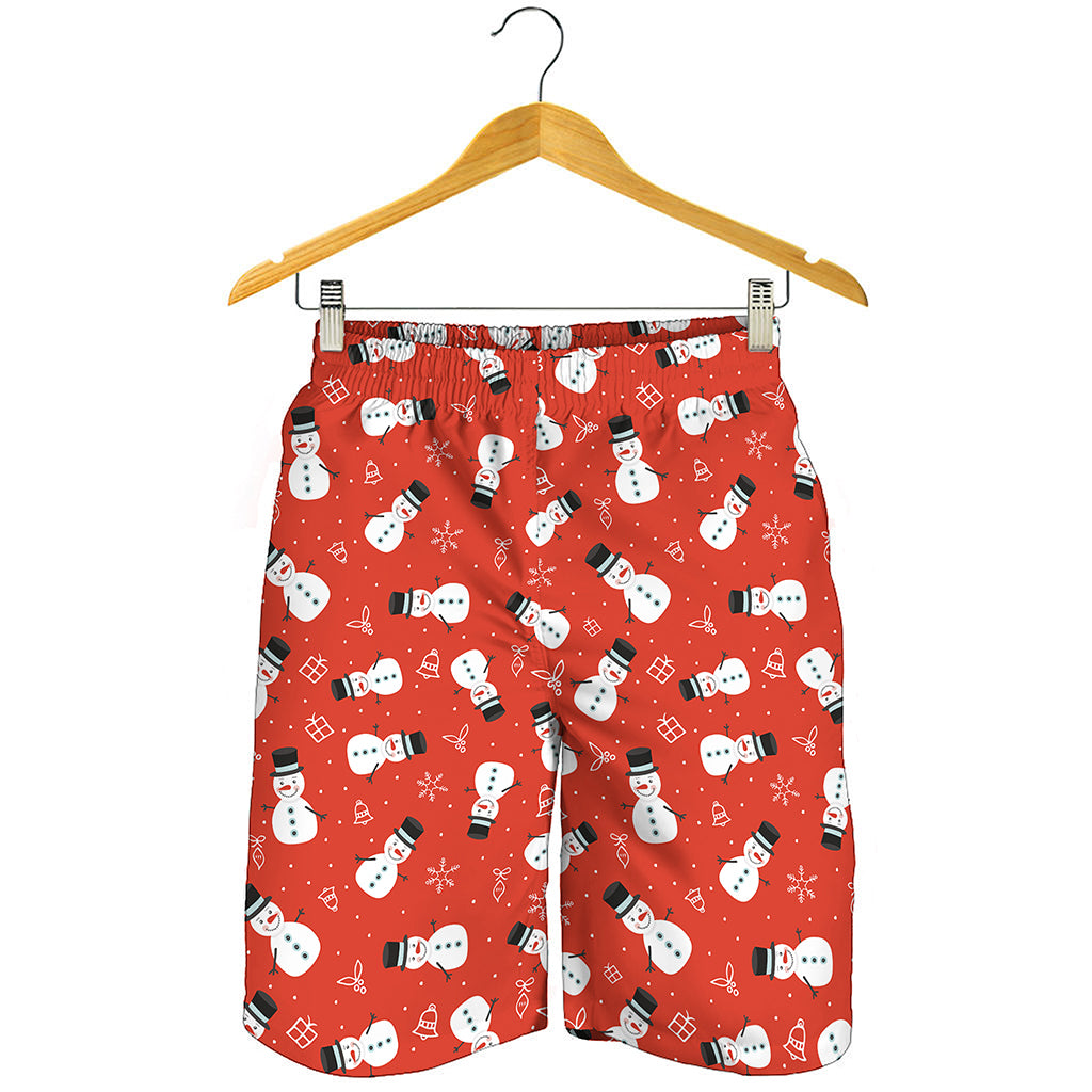 Christmas Snowman Pattern Print Men's Shorts