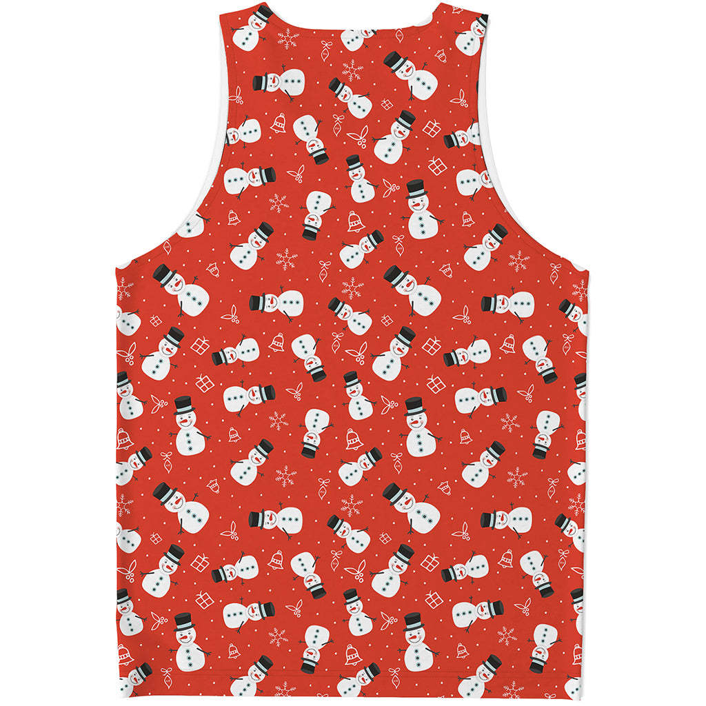 Christmas Snowman Pattern Print Men's Tank Top