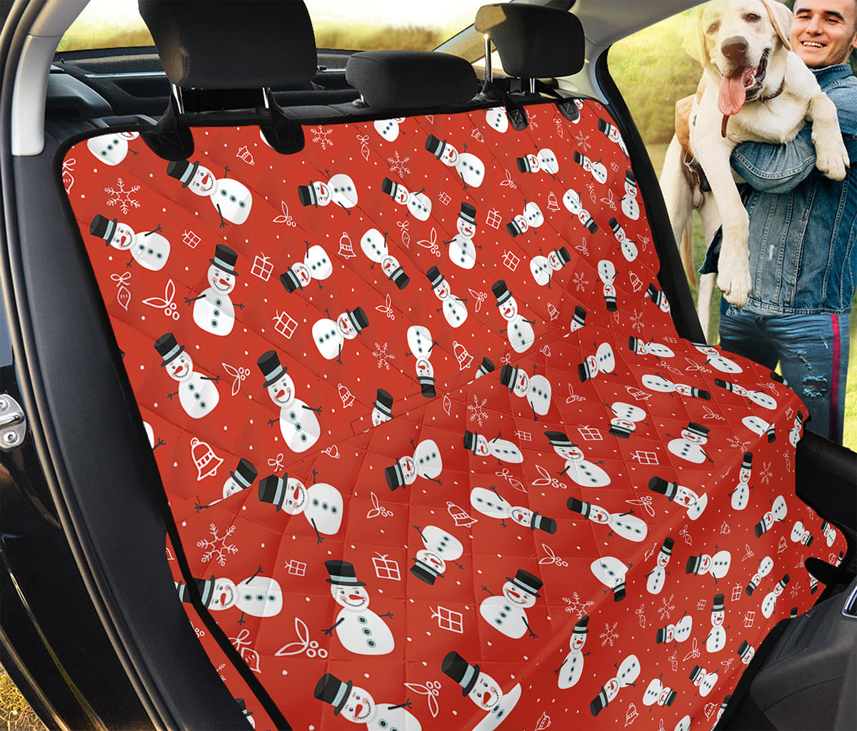 Christmas Snowman Pattern Print Pet Car Back Seat Cover