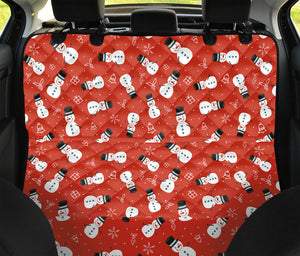 Christmas Snowman Pattern Print Pet Car Back Seat Cover