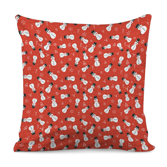 Christmas Snowman Pattern Print Pillow Cover