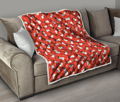 Christmas Snowman Pattern Print Quilt