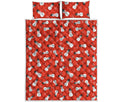 Christmas Snowman Pattern Print Quilt Bed Set