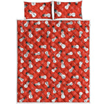 Christmas Snowman Pattern Print Quilt Bed Set