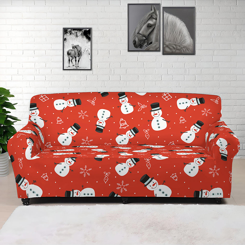 Christmas Snowman Pattern Print Sofa Cover