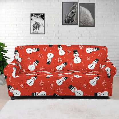 Christmas Snowman Pattern Print Sofa Cover