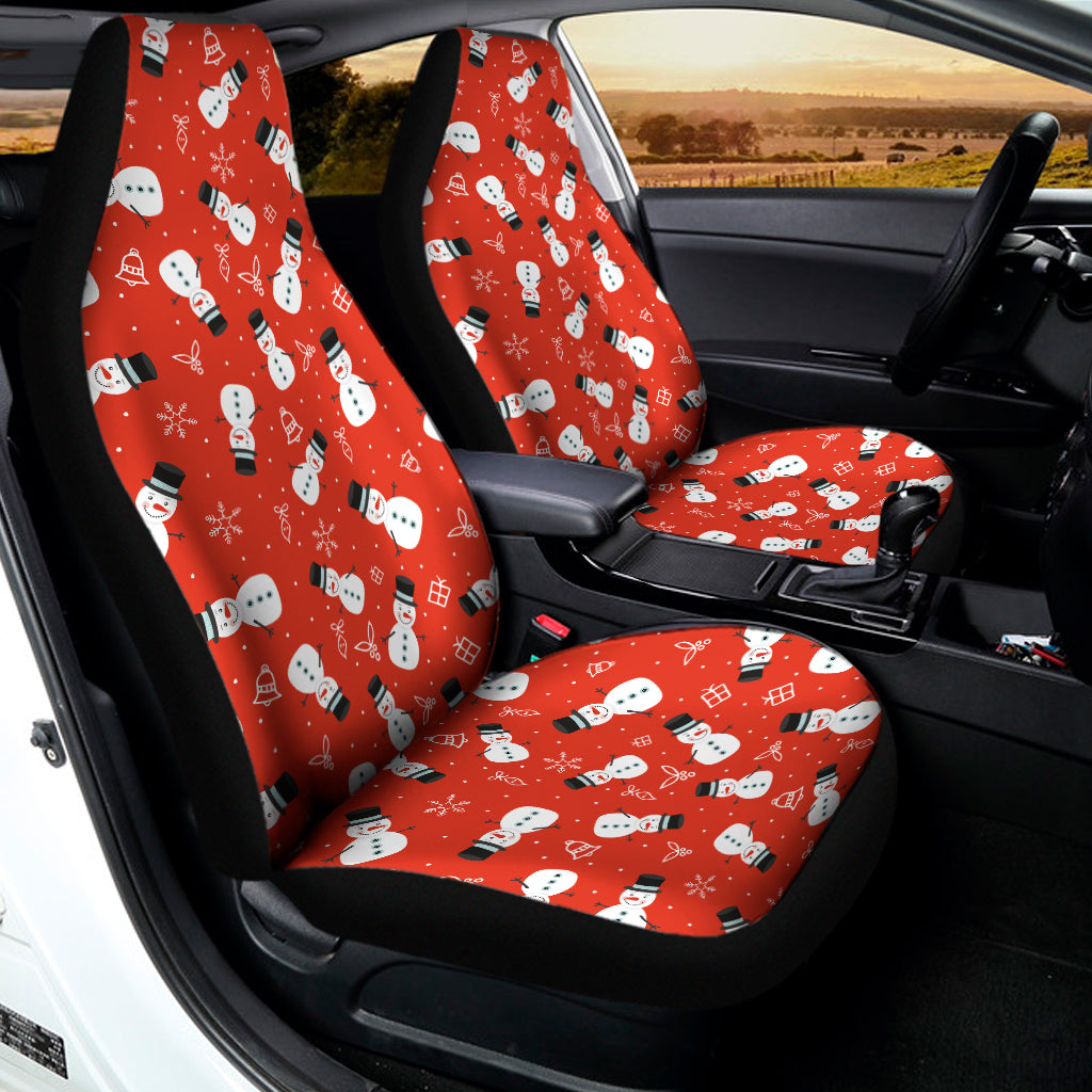 Christmas Snowman Pattern Print Universal Fit Car Seat Covers