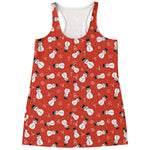 Christmas Snowman Pattern Print Women's Racerback Tank Top