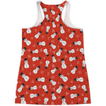 Christmas Snowman Pattern Print Women's Racerback Tank Top