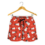 Christmas Snowman Pattern Print Women's Shorts